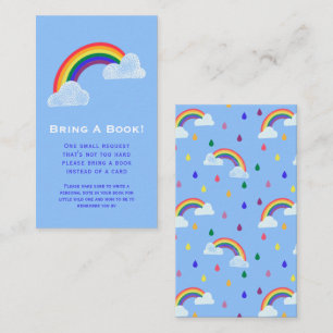 Cartão De Informações Rainbow Raindrops Chá de fraldas Book Request Encl