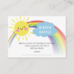 Cartão De Informações Raio da Fralda de Chá de fraldas Sunshine Raffle 