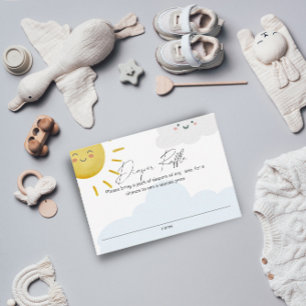 Cartão De Informações Raio de Nuvens Sol Fralda Raffle Pequeno