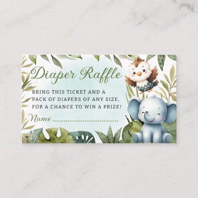 Cartão De Informações Raiva-Fralda de Animais da Selva Tropical (Frente)