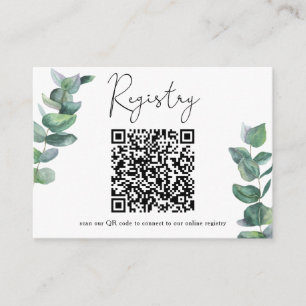 Cartão De Informações Ramo de eucalipto - código QR para registro