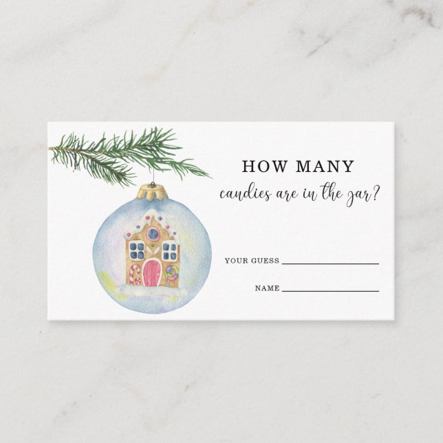 Cartão De Informações Ramo de inverno com brinquedo - adivinhem quantas  (Frente)