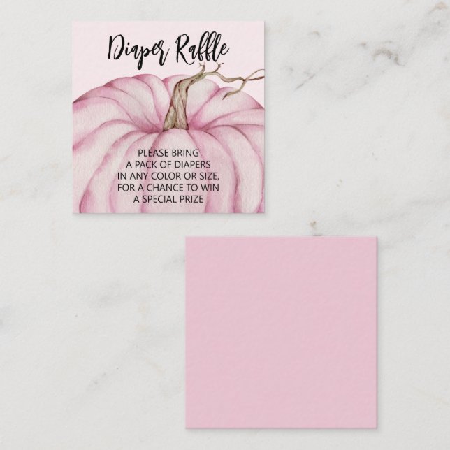 Cartão De Informações Rapariga de abóbora rosa Raffle Fralda bebê (Frente/Verso)