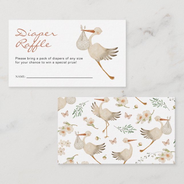 Cartão De Informações Rapariga Fralda Raffle (Frente/Verso)