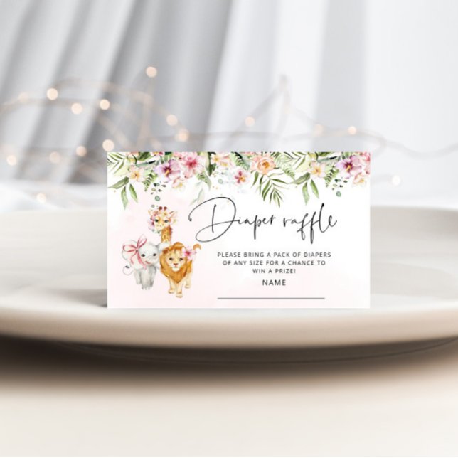 Cartão De Informações Rapariga Safari - fralda do bilhete (Criador carregado)