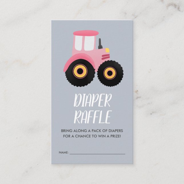 Cartão De Informações Raparigas Fazendas bonitas Chá de fraldas Raffle (Frente)