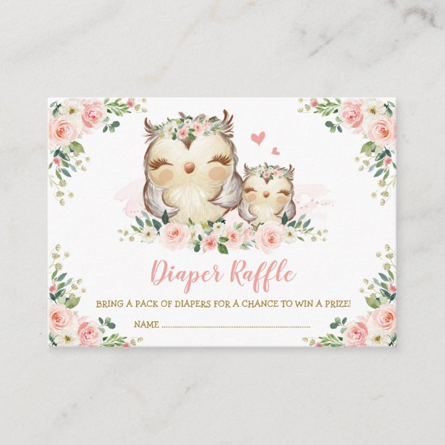 Cartão De Informações Raparigas Selva Safari Animais Selvagens Fralda Ra (Frente)