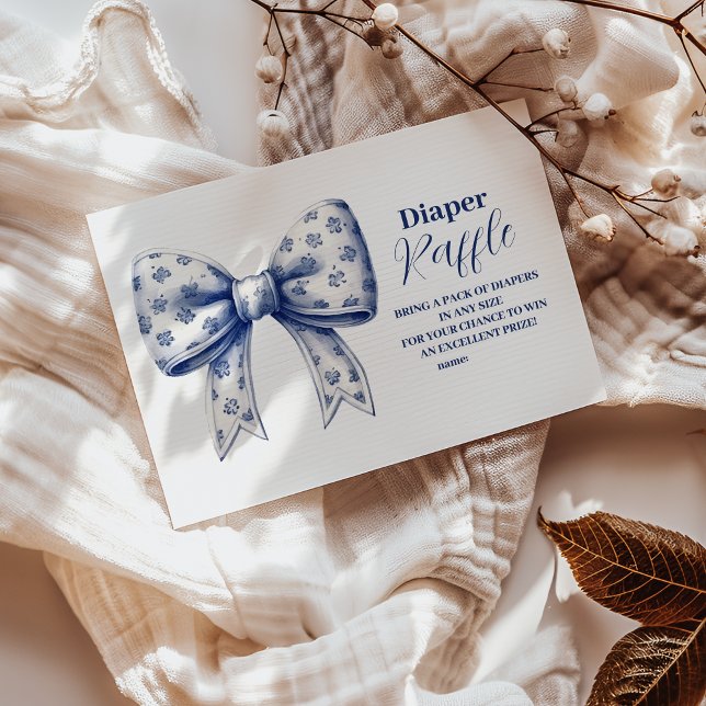Cartão De Informações Rapaz Arco Azul Raffle Diapper (Criador carregado)