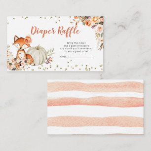 Cartão De Informações Raposa Oh Rapariga Caiu Chá de fraldas de Abóbora 