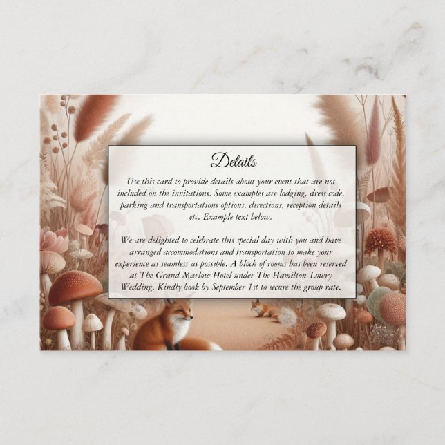 Cartão De Informações Raposas de Florestas de Outono Encantadas (Frente)