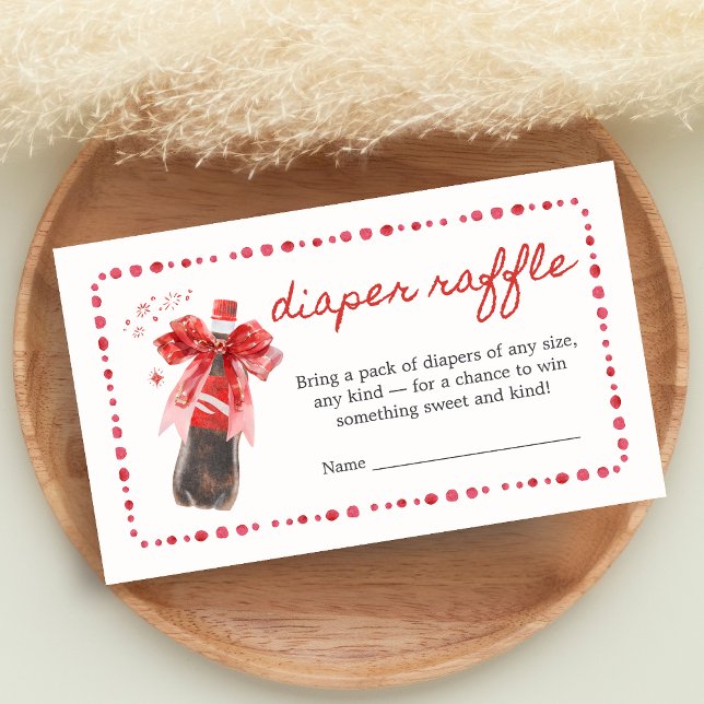 Cartão De Informações Ready to Pop Baby Shower Diaper Raffle (She's Ready to Pop Cola Baby Shower Diaper Raffle)