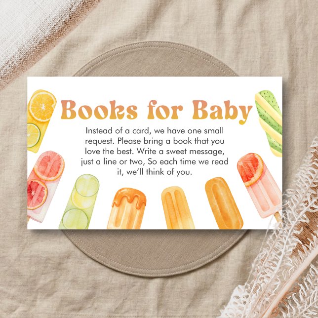 Cartão De Informações Ready to Pop Popsicle Baby Shower Books for Baby (Popsicle Summer Baby Shower Books for Baby)