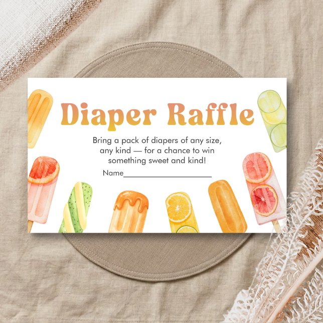 Cartão De Informações Ready to Pop Popsicle Baby Shower Diaper Raffle (Popsicle Summer Baby Shower Diaper Raffle)