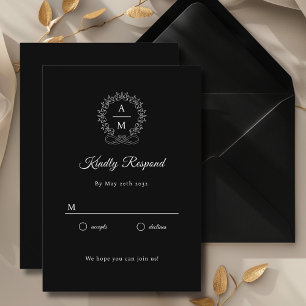 Cartão De Informações Real, Elegante, RSVP de Casamento