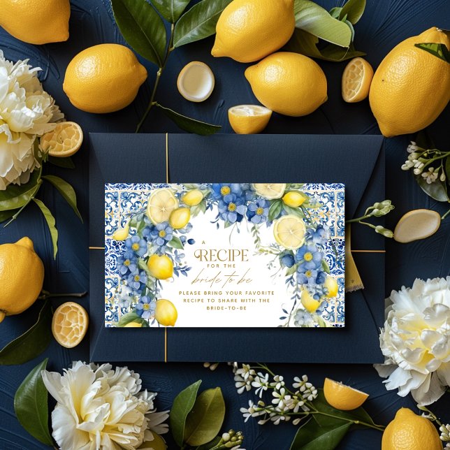 Cartão De Informações Receber Azulejos de limão italianos Chá de panela  (Criador carregado)