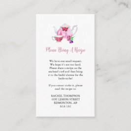 Cartão De Informações Receber Solicitação O Amor é Criar Chá Chá de pane