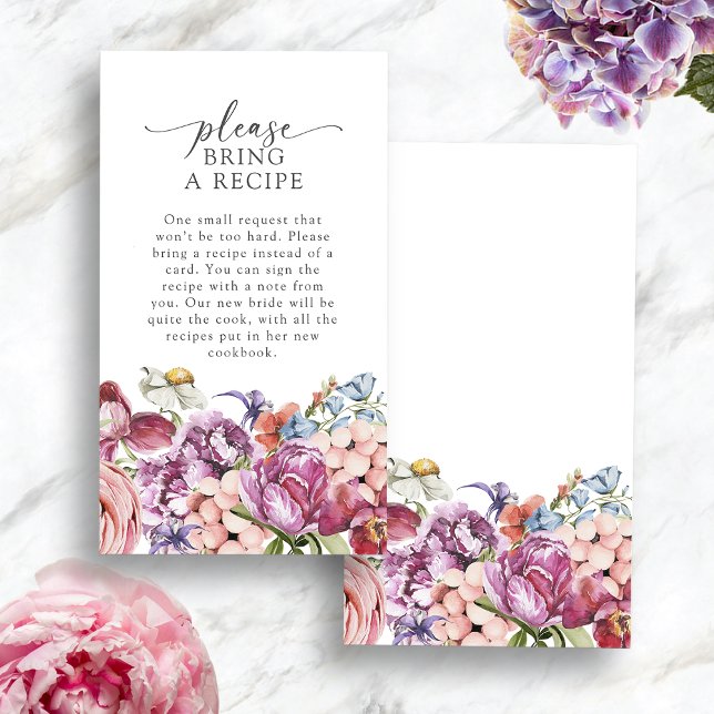 Cartão De Informações Receita Colorida de Trazer (Colorful Jewel Tone Bring A  Recipe Enclosure Card by Painted Paperie
)