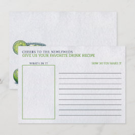 Cartão De Informações Receita de Bebida para Chá de Noiva Margs & Matrim