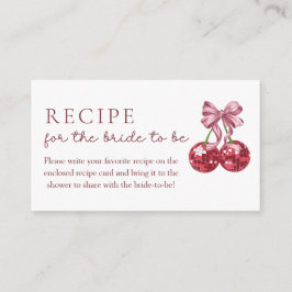 Cartão De Informações Receita de Cereja no Topo para a Noiva