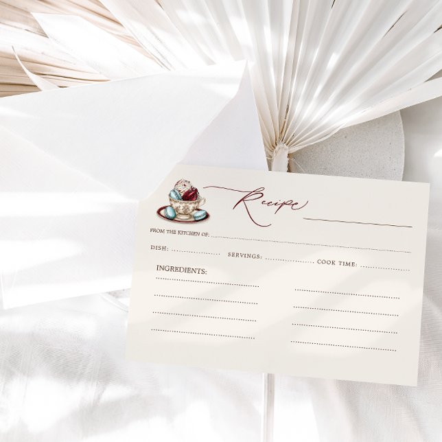 Cartão De Informações Receita de Chá de Bebê de Chá de Noiva (Criador carregado)