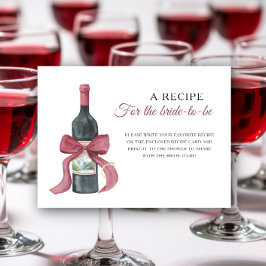 Cartão De Informações Receita de chá de noiva com vinho para a noiva