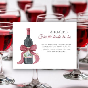 Cartão De Informações Receita de chá de noiva com vinho para a noiva