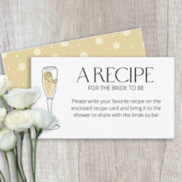 Cartão De Informações Receita de champanhe de Brunch e Bubble para noiva