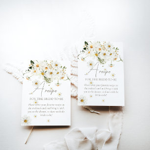 Cartão De Informações Receita de Chás de Bebê Flor de Margarida Elegante