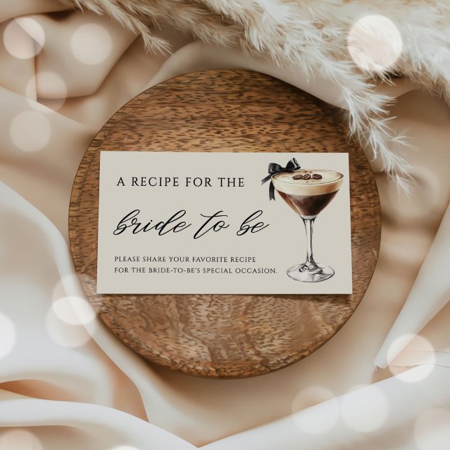 Cartão De Informações Receita de Chás de Noiva Love is Brewing Martini (Criador carregado)