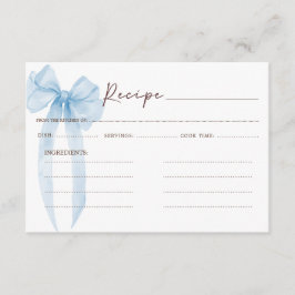 Cartão De Informações Receita de Chuveiro de Noiva Arco Azul