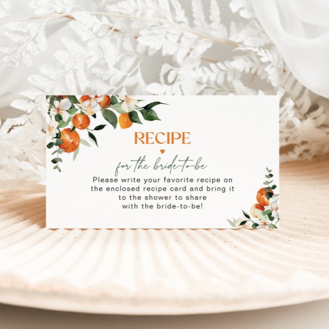 Cartão De Informações Receita de citrinos de laranjas para a noiva (Criador carregado)