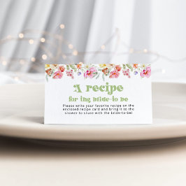 Cartão De Informações Receita de flor selvagem para a noiva