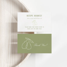 Cartão De Informações Receita de Jantar de Noiva Moderna com Pêra Perfei