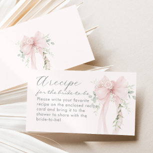 Cartão De Informações Receita de Laço para a Noiva Estética Coquete