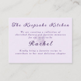 Cartão De Informações Receita de Lembrancinha de Chá de Noiva com Ametis