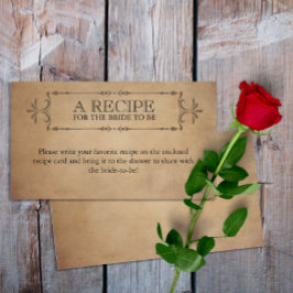 Cartão De Informações Receita de pergaminho antigo rústico vintage para 