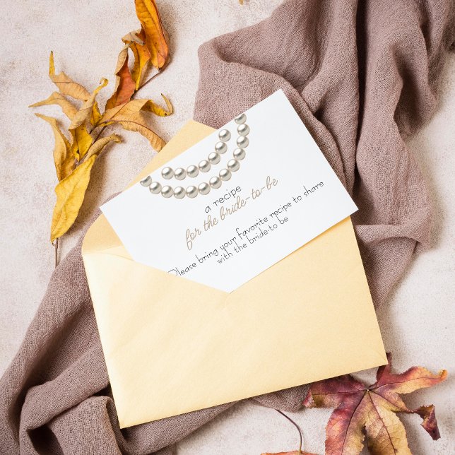 Cartão De Informações Receita de Pérola Elegante para a noiva ser (Criador carregado)