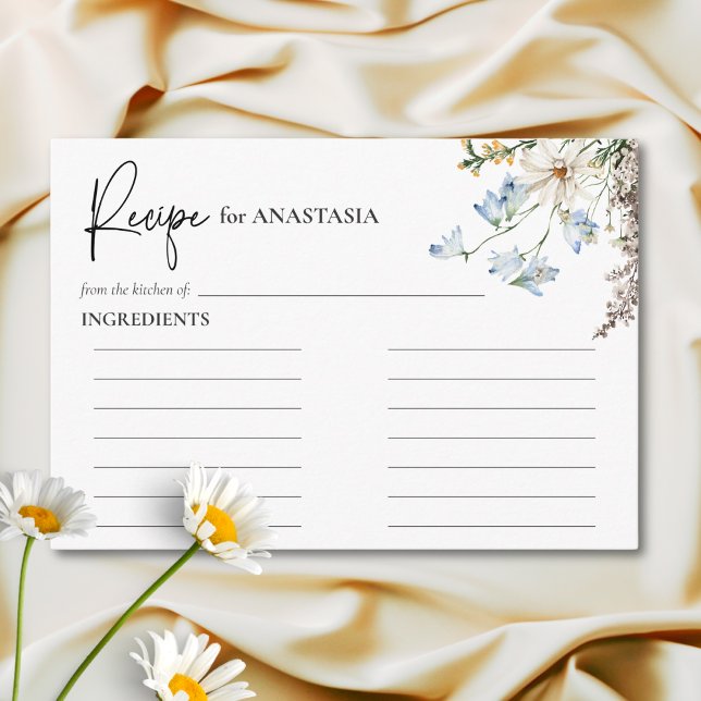 Cartão De Informações Receita de Sabonete de Flores Silvestres Azuis Rús (Criador carregado)