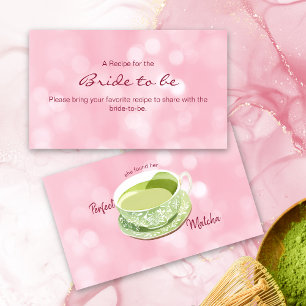 Cartão De Informações Receita do Chá de panela de Aquarela de Matcha Ros