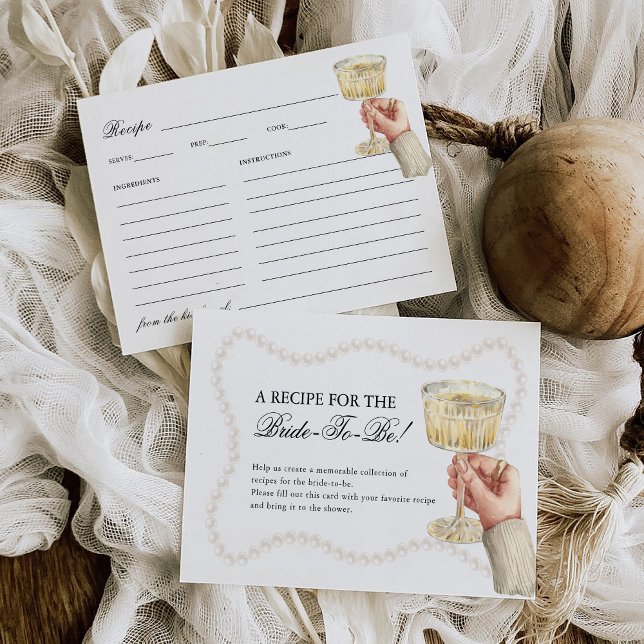 Cartão De Informações Receita do Chá de panela Elegante de Pérolas e Pro (Criador carregado)