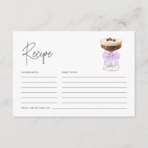 Cartão De Informações Receita do Chá de panela Espresso Martini