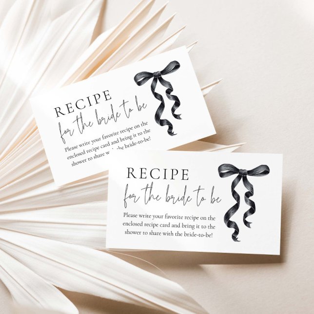Cartão De Informações Receita do Chá de panela preto para a noiva (Criador carregado)