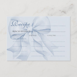 Cartão De Informações Receita Fina Chaveiro Azul para Chá de Noiva