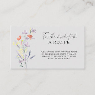 Cartão De Informações Receita Floral Boho para a noiva