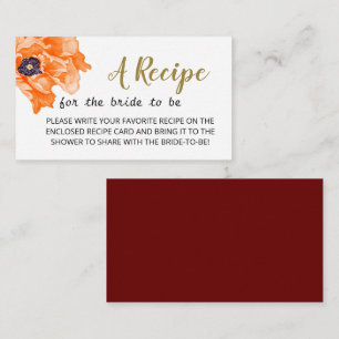Cartão De Informações Receita Floral Minimalista para a Placa de Gabinet