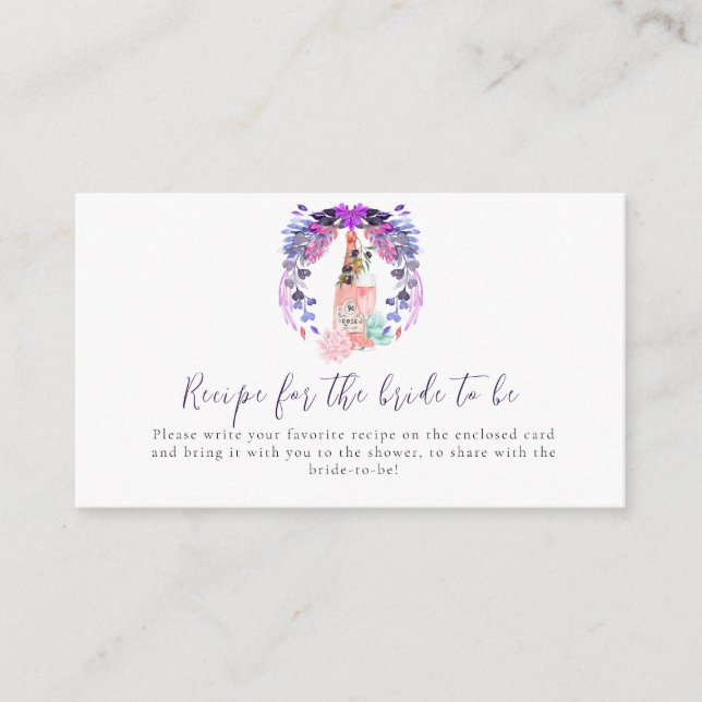 Cartão De Informações Receita moderna de Petais e Chás de panela Prosecc (Frente)