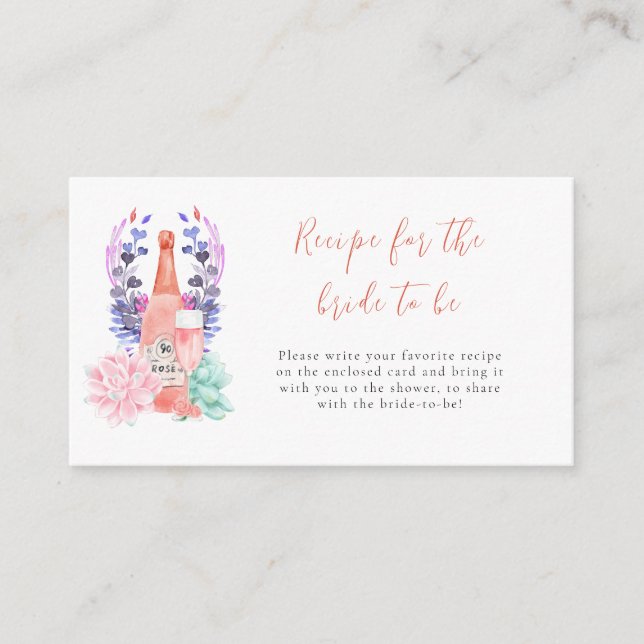 Cartão De Informações Receita moderna de Petais e Chás de panela Prosecc (Frente)