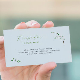 Cartão De Informações Receita para a noiva ser azul empoeirado floral