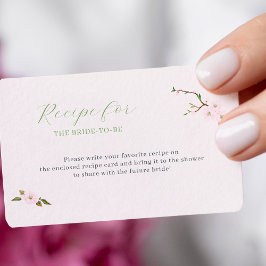Cartão De Informações Receita para a noiva ser floral rosa