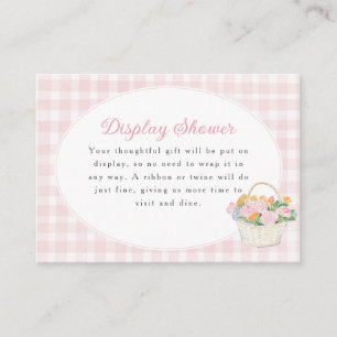 Cartão De Informações Recém-saído do Mercado Rosa Xadrez Bridal Shower